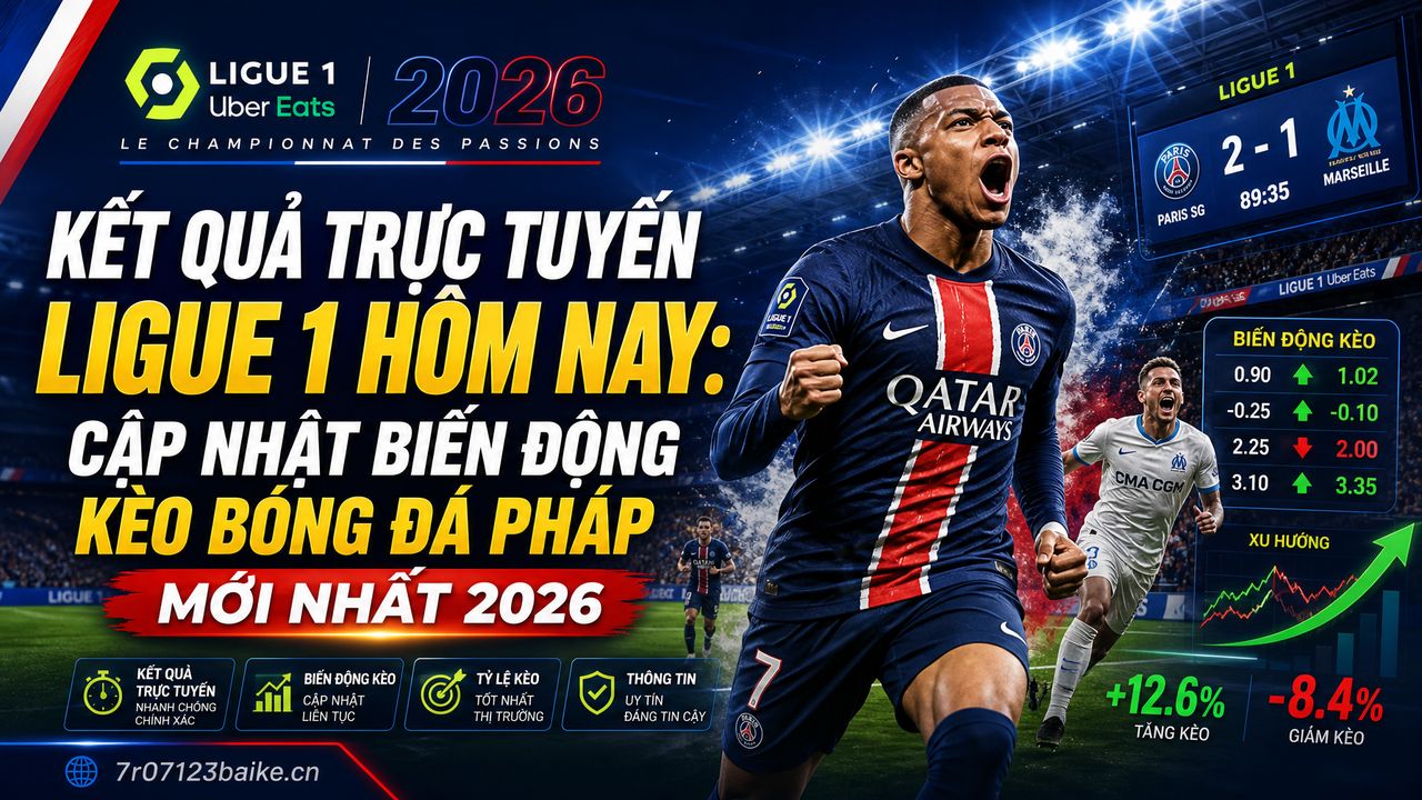 Kết quả trực tuyến Ligue 1 hôm nay: Cập nhật biến động kèo bóng đá Pháp mới nhất 2026